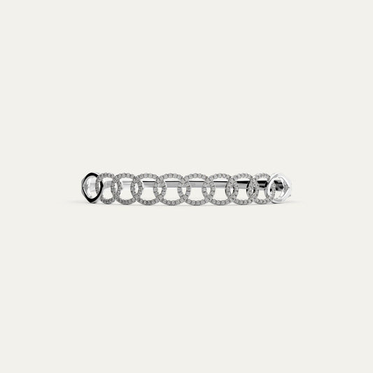 Side view of Goldmacher Cuban Link Bracelet showing open clasp and structure