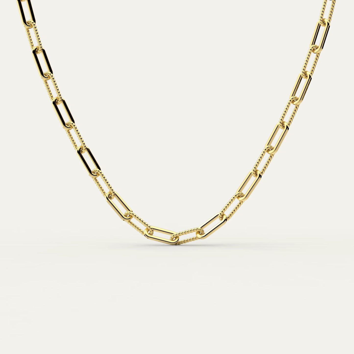 Goldmacher Bold Chain Necklace – 18K Gold Plated 925 Silver with Elongated Paperclip Links