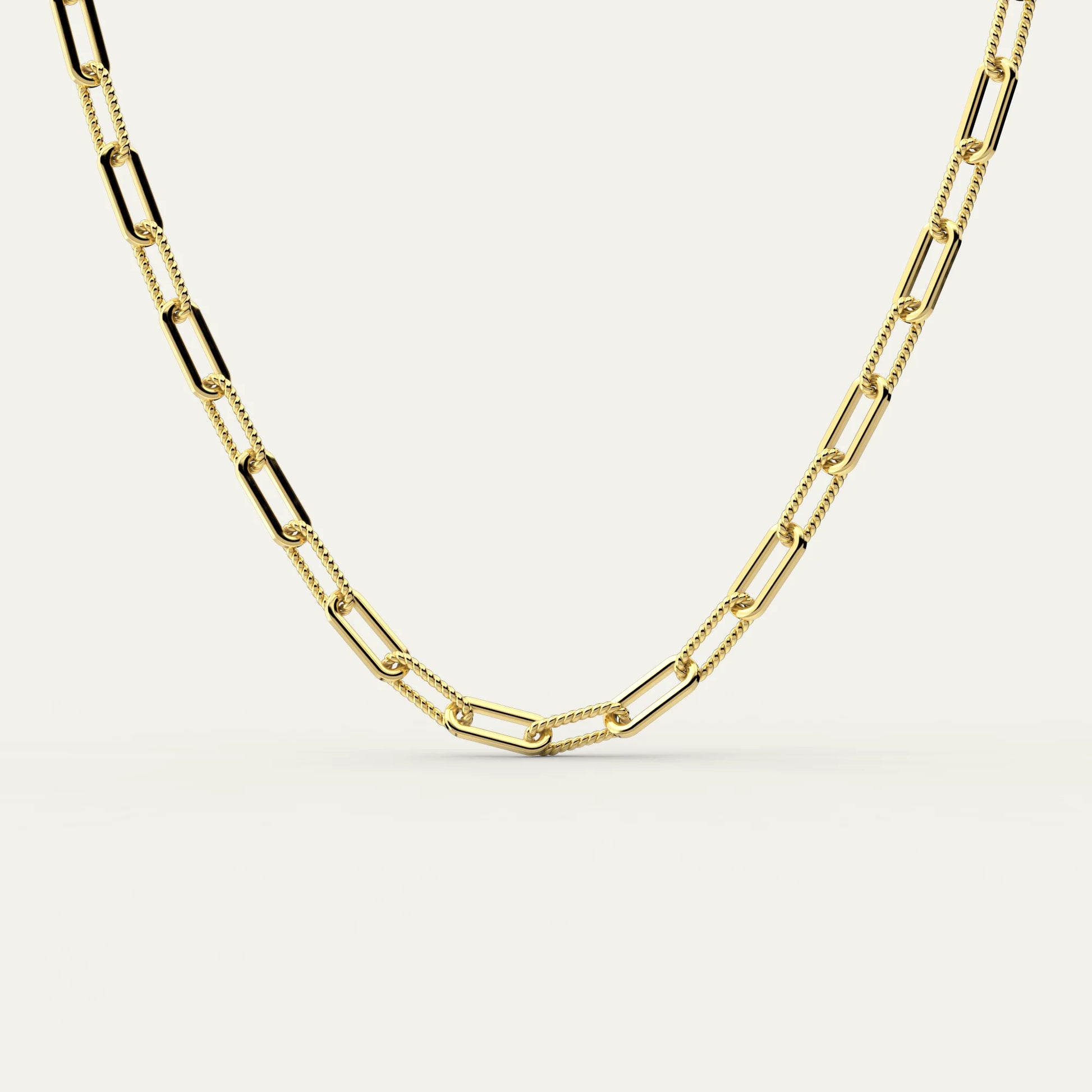 Goldmacher Bold Chain Necklace – 18K Gold Plated 925 Silver with Elongated Paperclip Links