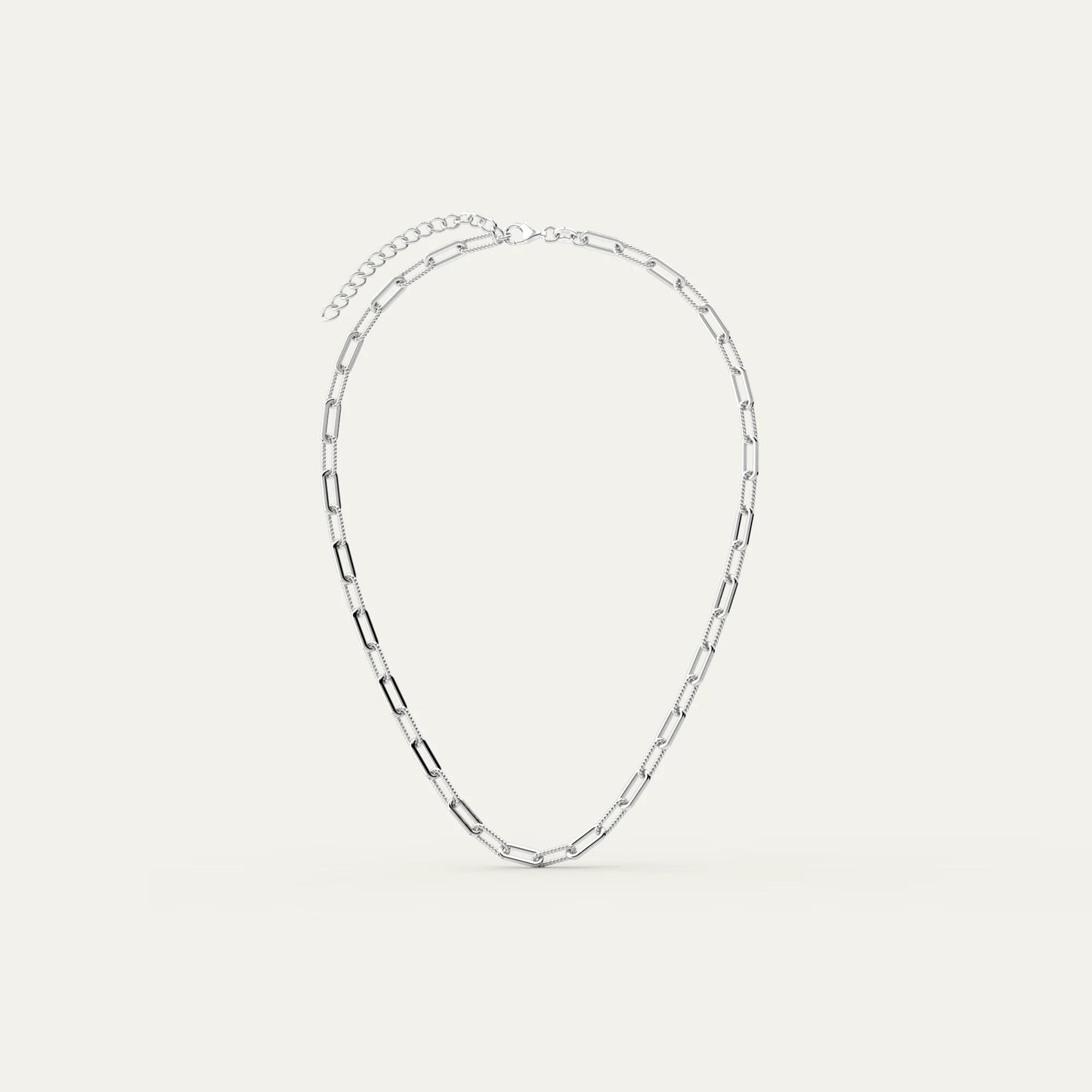 Goldmacher Bold Chain Necklace – Adjustable Rhodium Plated Silver Chain with Logo-Stamped Clasp