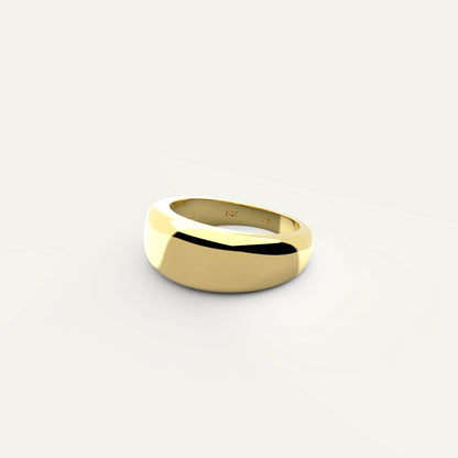 Interior Detail of Goldmacher Bold Dome Ring – 18K Gold Plated with S925 and Logo Stamp