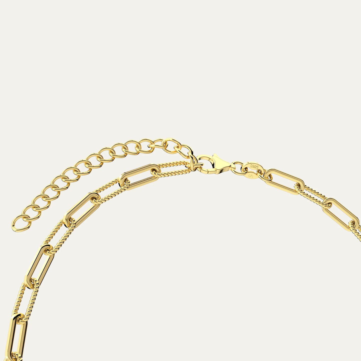 18K Gold Plated Bold Chain Necklace – Modern Layering Jewelry with Sculptural Paperclip Link Design