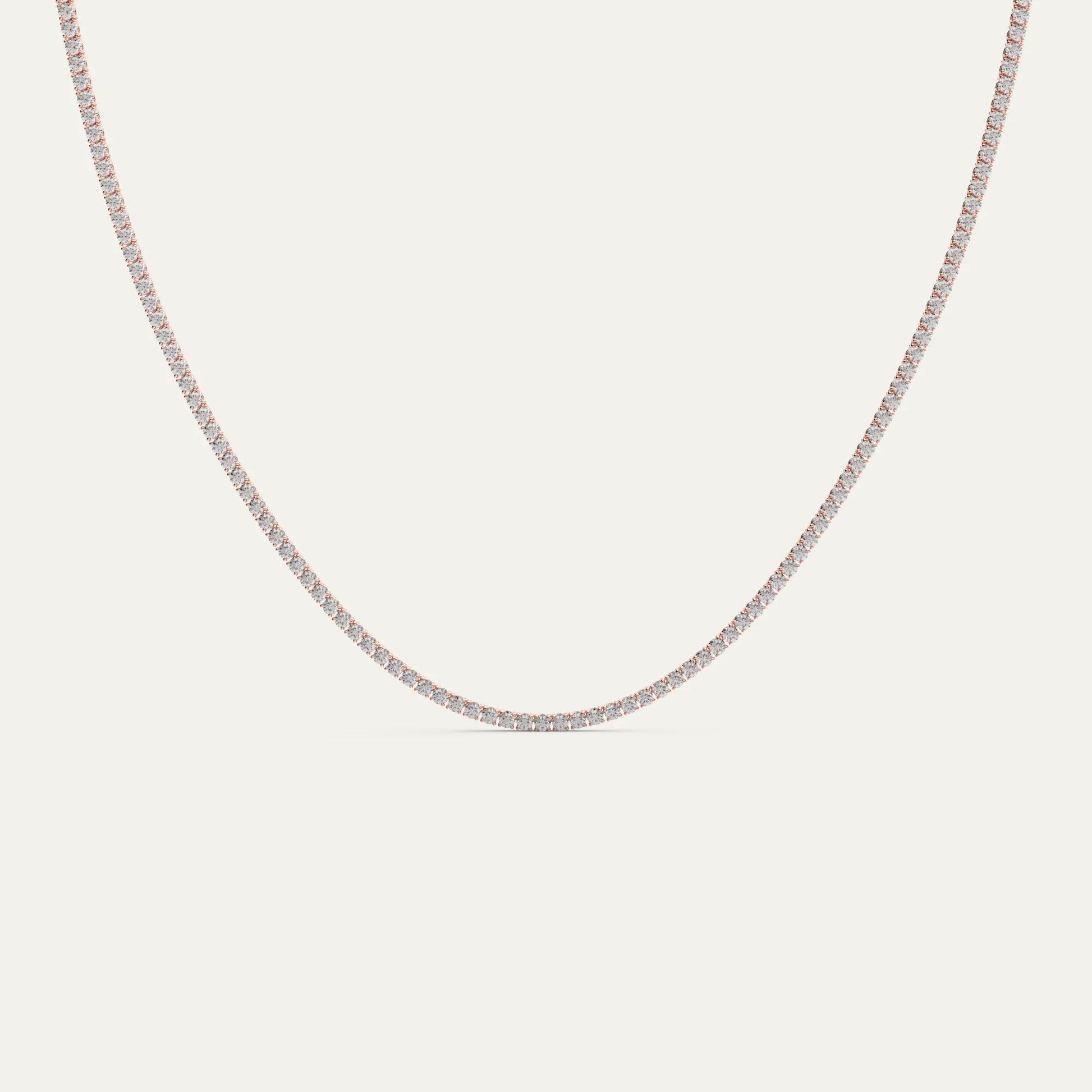 Goldmacher Canes 2mm tennis chain in rose gold with round moissanite stones
