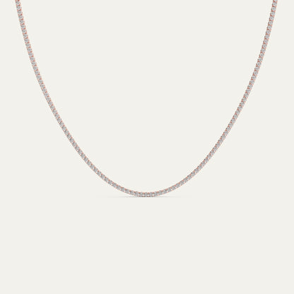 Goldmacher Canes 2mm tennis chain in rose gold with round moissanite stones
