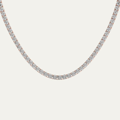 Goldmacher Canes 4mm tennis chain in rose gold with round moissanite stones. tryon-product
