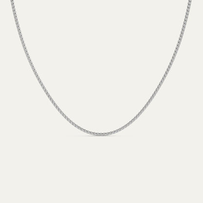 Goldmacher Canes 2mm tennis chain in silver with round stones