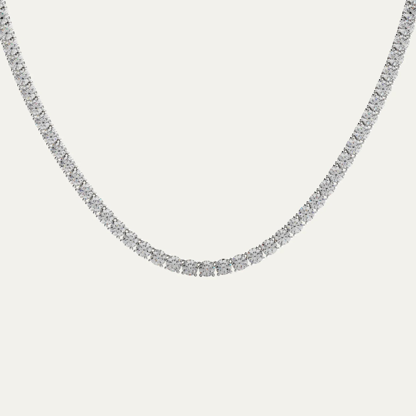 Goldmacher Canes 4mm tennis chain in silver with round moissanite stones
