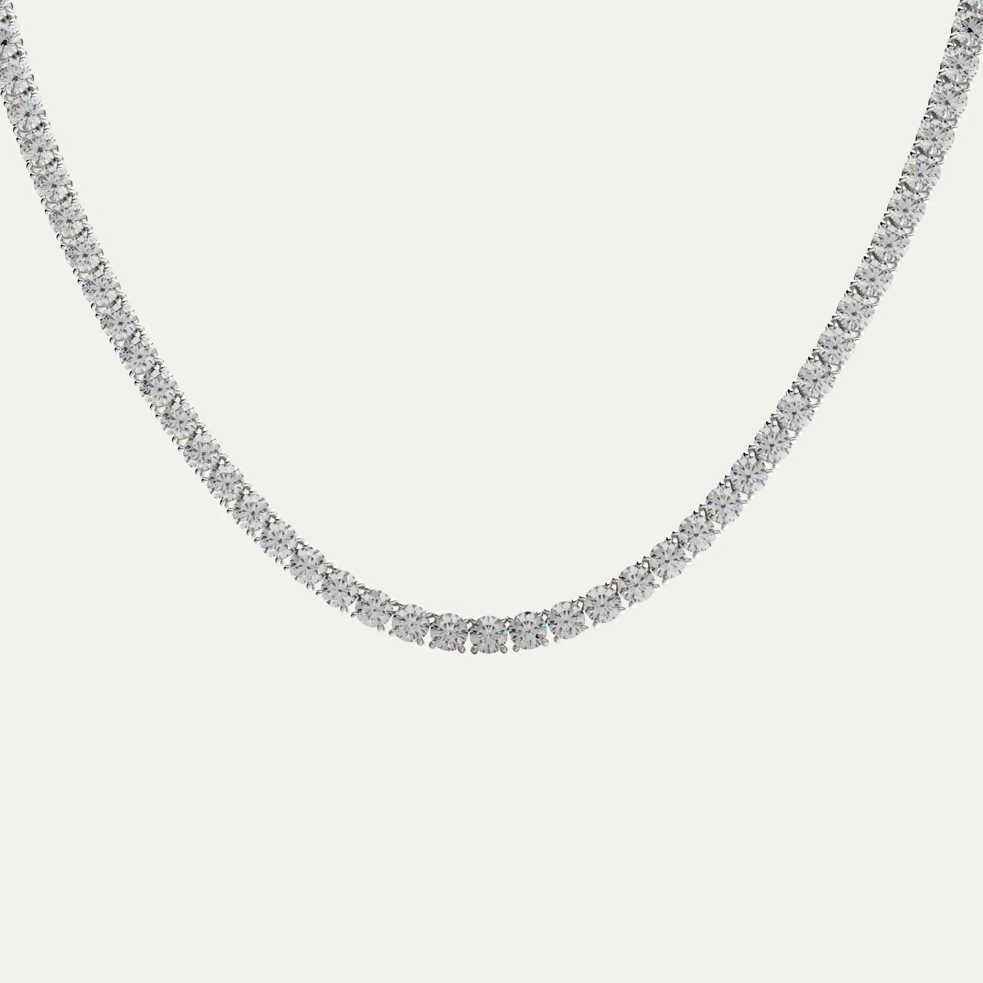 Goldmacher Canes 4mm tennis chain in silver with round moissanite stones
