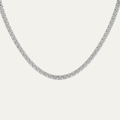 Goldmacher Canes 4mm tennis chain in silver with round moissanite stones
