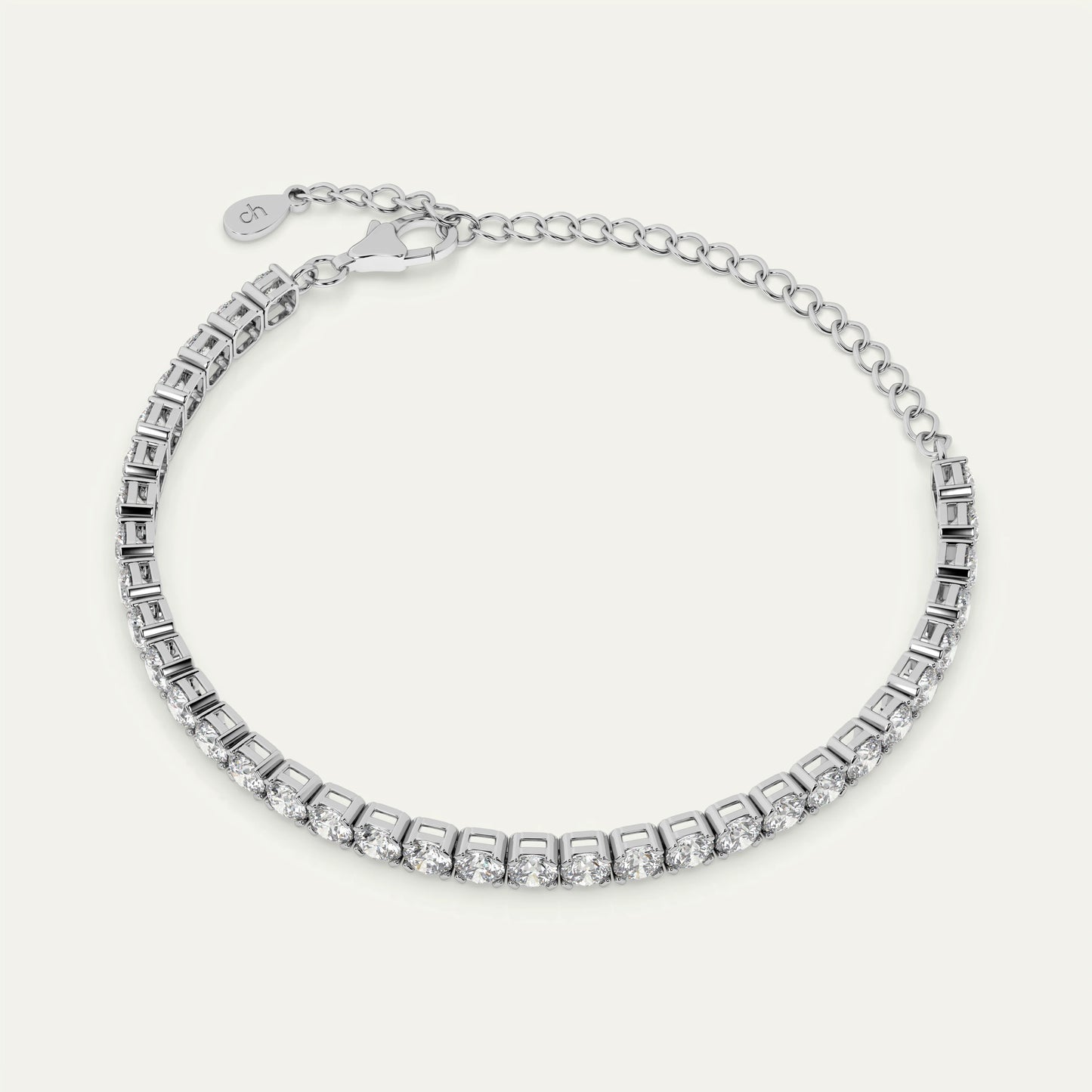 Goldmacher Celeste 925 Silver Tennis Bracelet – 44 Round Moissanite Stones (4.4ctw) for Stackable, Timeless Sparkle and Everyday Glamour.