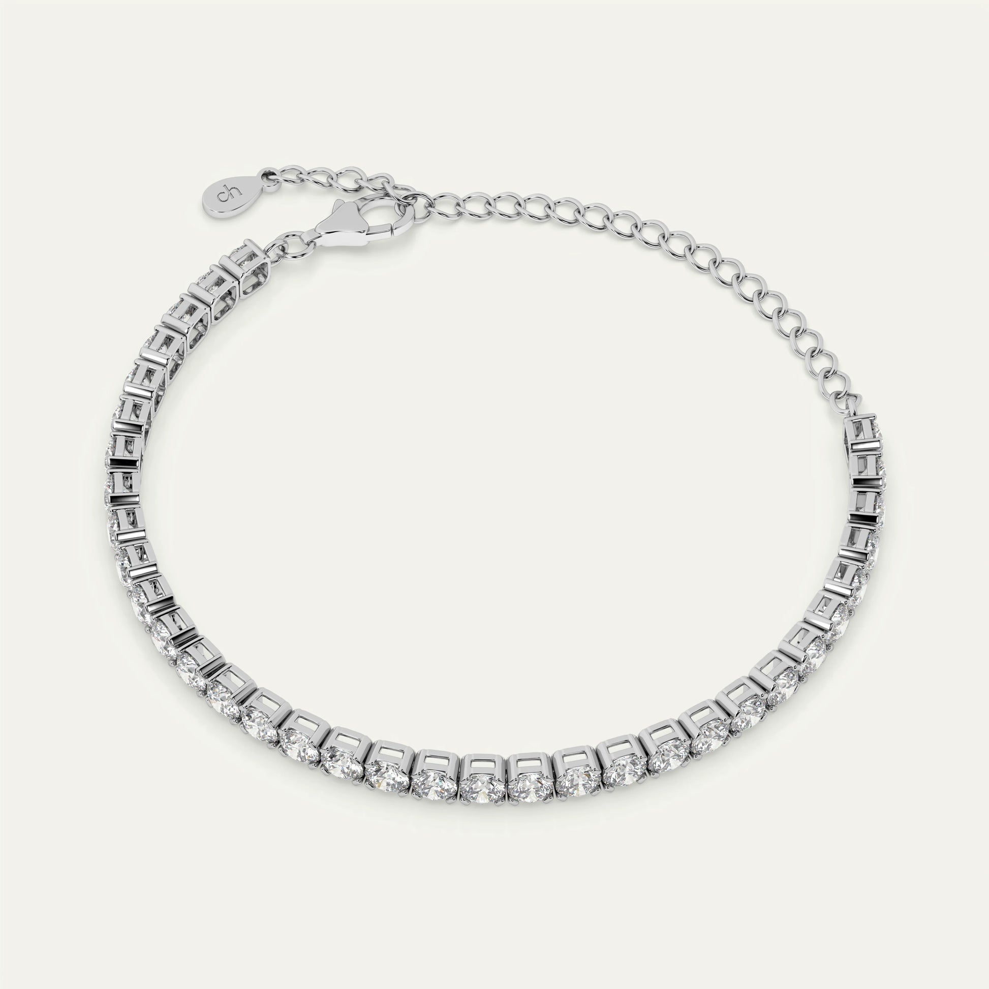 Goldmacher Celeste 925 Silver Tennis Bracelet – 44 Round Moissanite Stones (4.4ctw) for Stackable, Timeless Sparkle and Everyday Glamour.