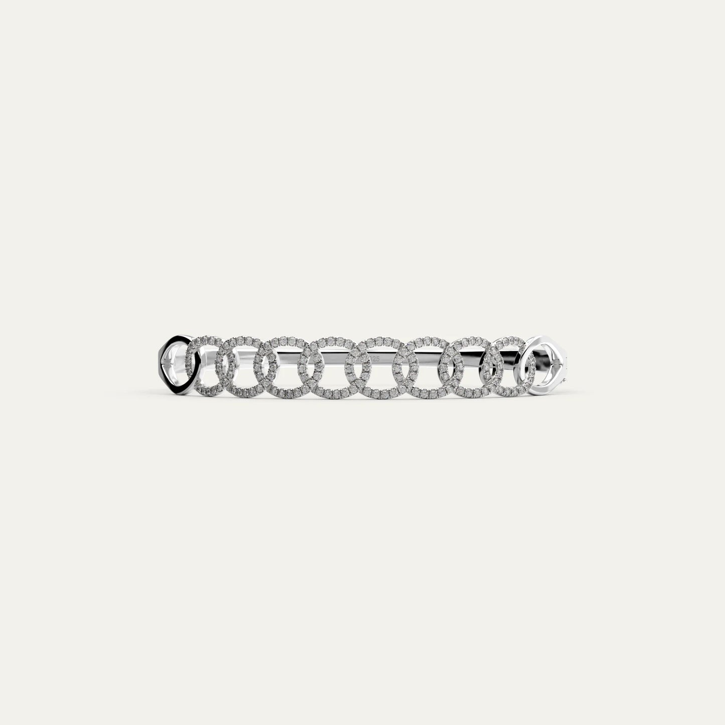 Side view of Goldmacher Cuban Link Bracelet showing open clasp and structure
