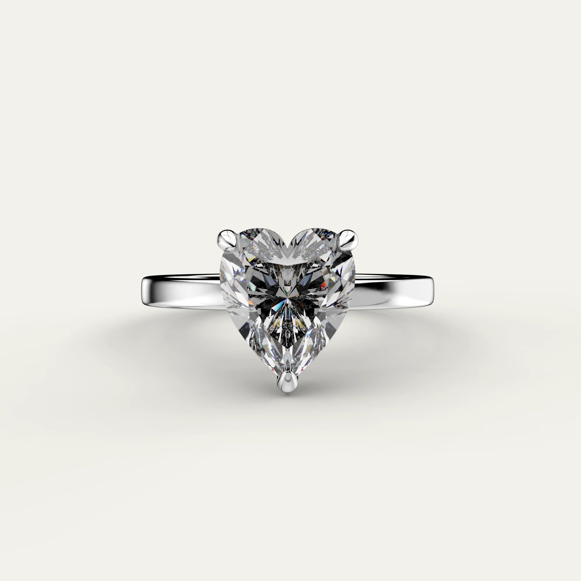 Goldmacher Elora 925 Silver Heart Moissanite Solitaire Ring – 1 Carat Timeless Elegance for Symbolic Love or Anniversary Gifts
