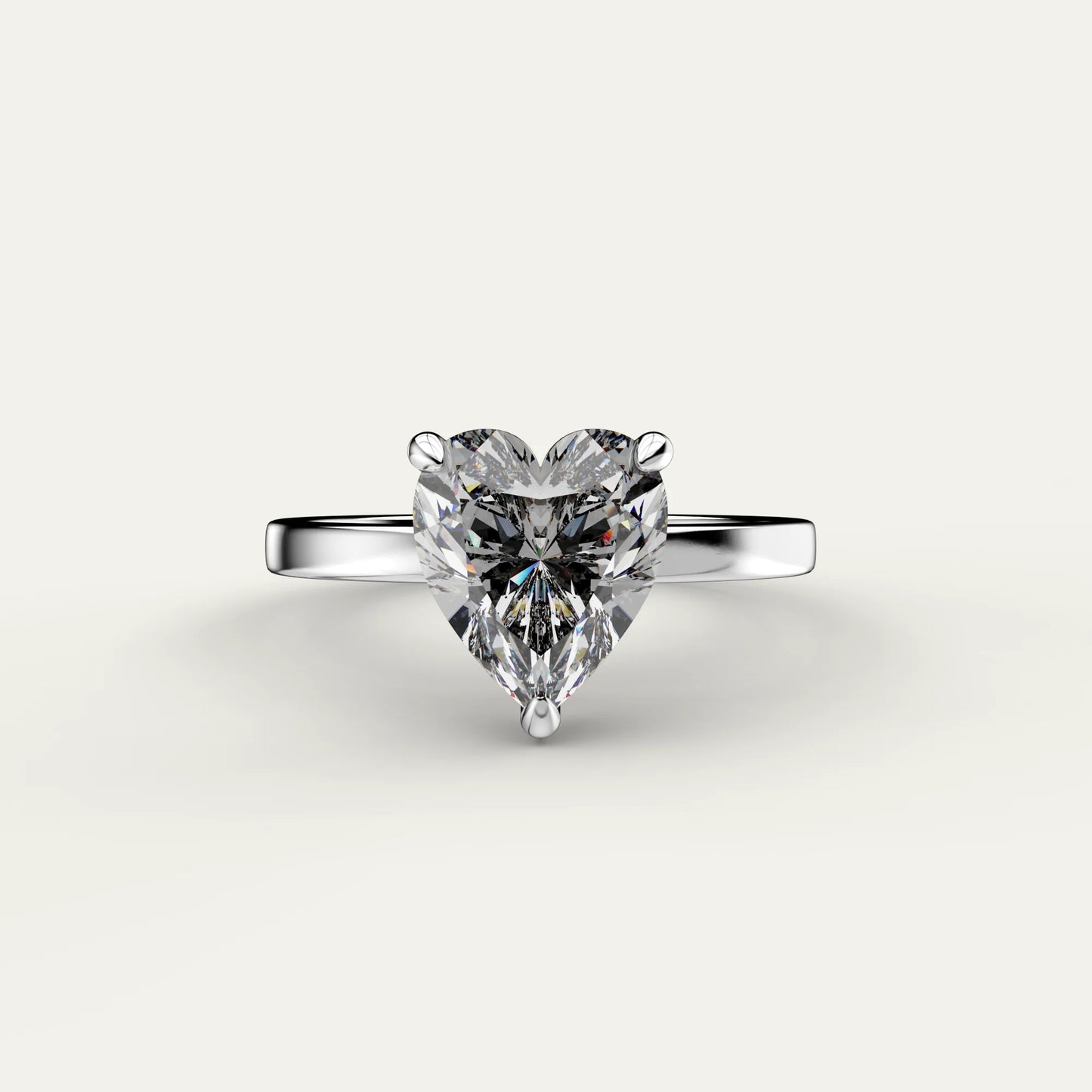 Goldmacher Elora 925 Silver Heart Moissanite Solitaire Ring – 1 Carat Timeless Elegance for Symbolic Love or Anniversary Gifts
