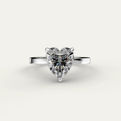 Goldmacher Elora 925 Silver Heart Moissanite Solitaire Ring – 1 Carat Timeless Elegance for Symbolic Love or Anniversary Gifts
