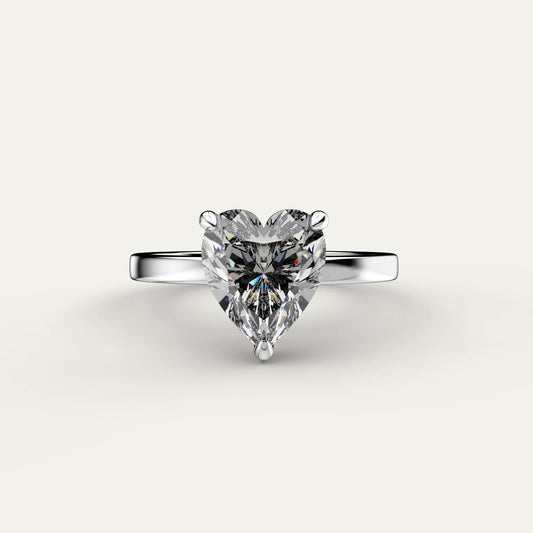 Goldmacher Elora 925 Silver Heart Moissanite Solitaire Ring – 1 Carat Timeless Elegance for Symbolic Love or Anniversary Gifts
