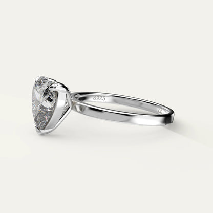 925 Sterling Silver Heart Moissanite Solitaire Ring – Goldmacher Stardust Collection
