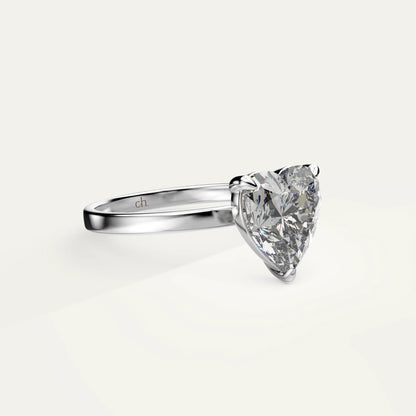 Goldmacher Elora Sterling Silver Heart Moissanite Ring – 2ct Hypoallergenic Solitaire Design for Sensitive Skin or Affordable Luxury.