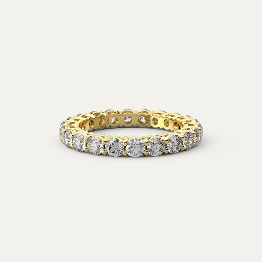 18K Gold Moissanite Eternity Band with 2.2ct Round Stones – Goldmacher Stardust Collection