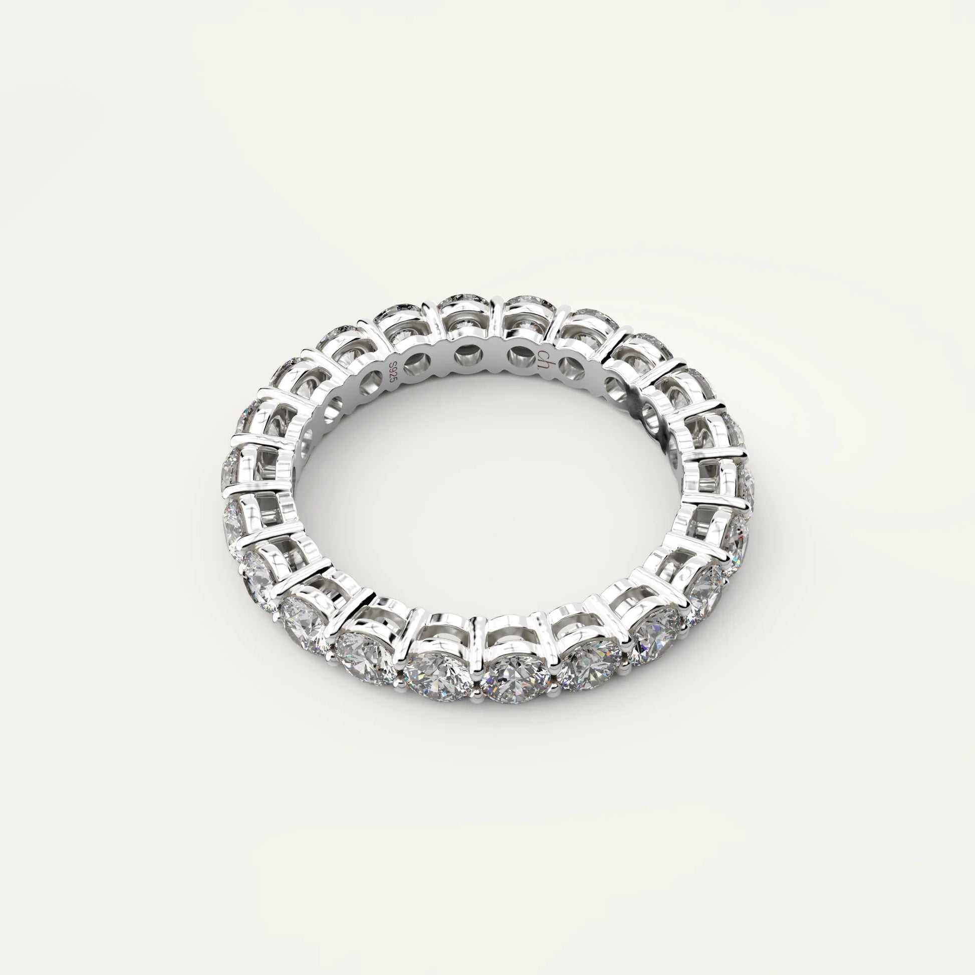 Goldmacher Ethereal 925 Silver 2.2ct Moissanite Eternity Band – Timeless Elegance for Anniversaries, Promises, or Symbolic Gifts.