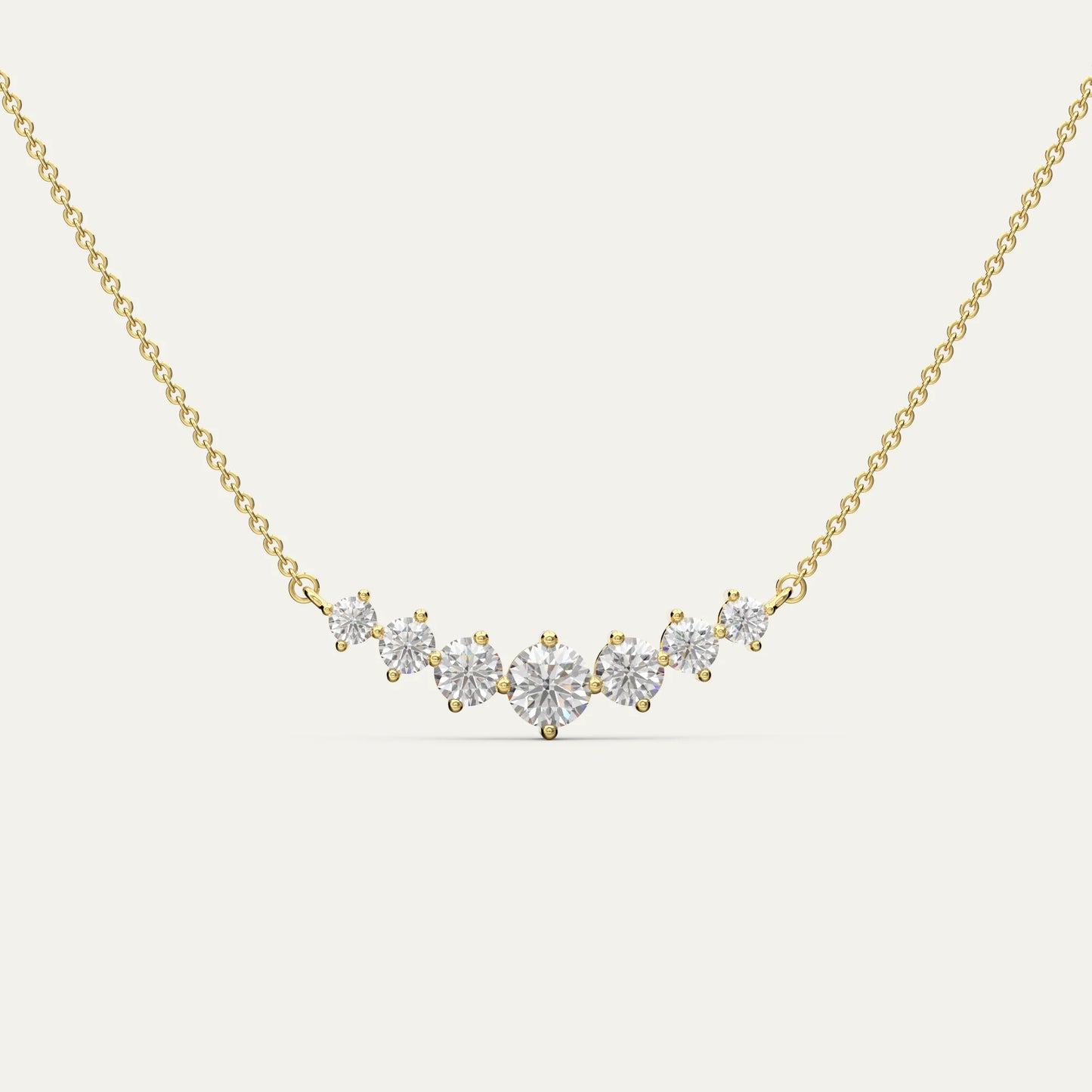 Goldmacher Felis 0.5ct round moissanite curved necklace in 18k gold