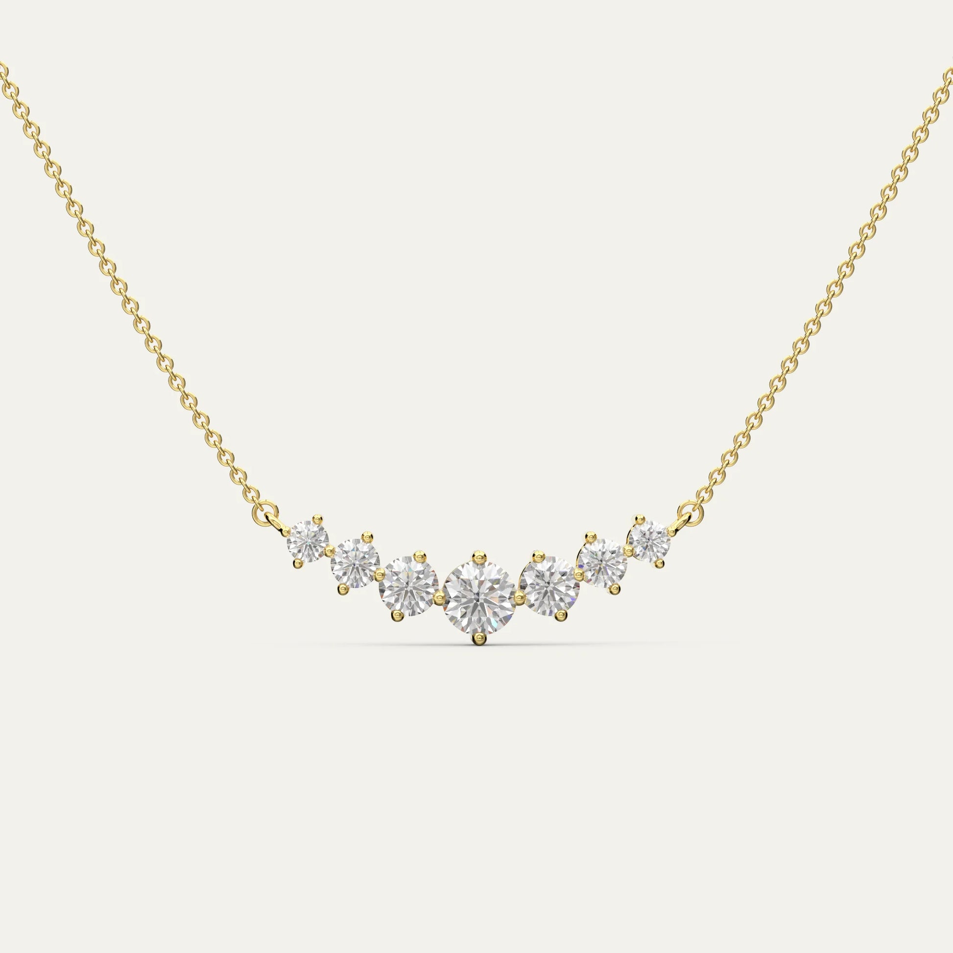Goldmacher Felis 0.5ct round moissanite curved necklace in 18k gold