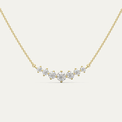 Goldmacher Felis 0.5ct round moissanite curved necklace in 18k gold
