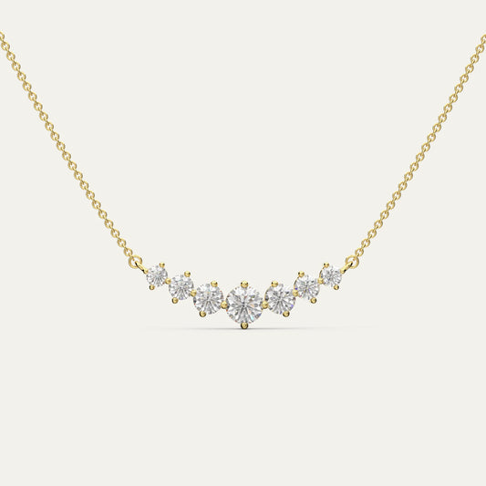 Goldmacher Felis 0.5ct round moissanite curved necklace in 18k gold