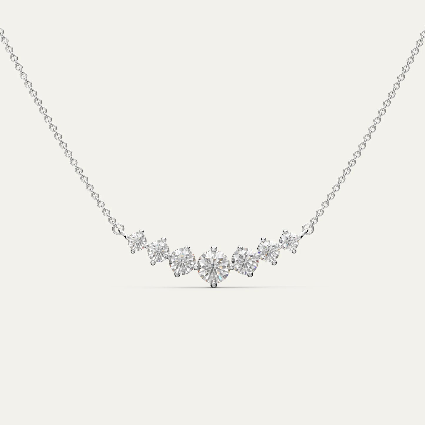 Goldmacher Felis 0.5ct round moissanite curved necklace in 925 silver
