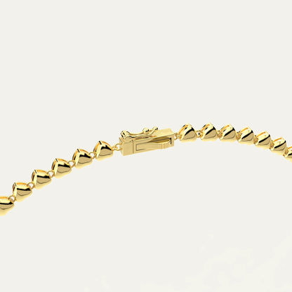 Goldmacher Heart String Necklace – Romantic 18K Gold Plated Heart Chain Styled for Modern Wear