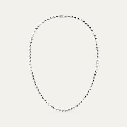 Goldmacher Heart String Necklace – Rhodium Plated 925 Silver with Polished Interlocking Heart Design