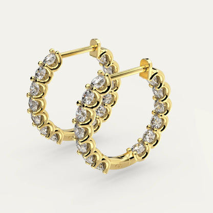  Goldmacher Heaven Hoops in gold 18k with 26 round moissanite stones totaling 2.6 carats