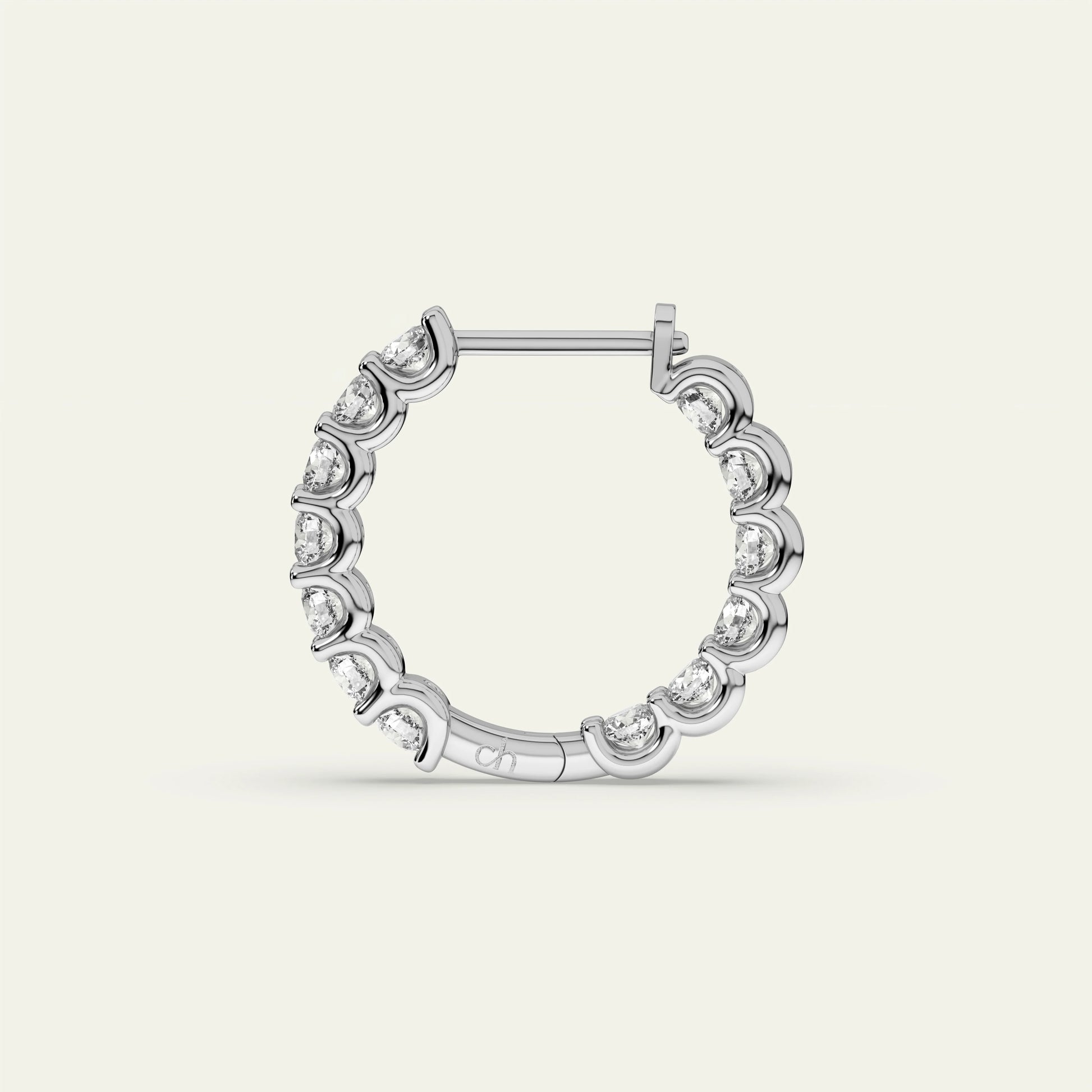 Goldmacher Heaven Hoops Sterling Silver Huggies – 2.6ctw Moissanite Stones (26pcs) Hypoallergenic for Sensitive Ears or Minimalist Style.