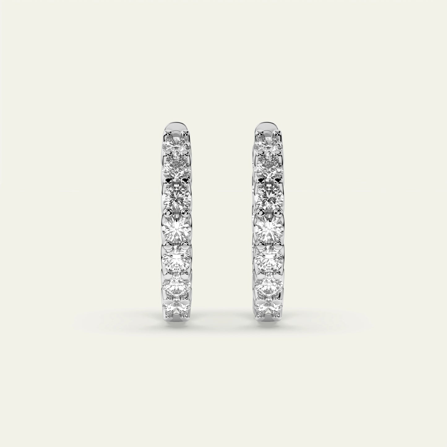Goldmacher Heaven Hoops 925 Silver Moissanite Earrings – 26 Round Stones (2.6ctw) for Affordable, Lightweight Everyday Glamour.