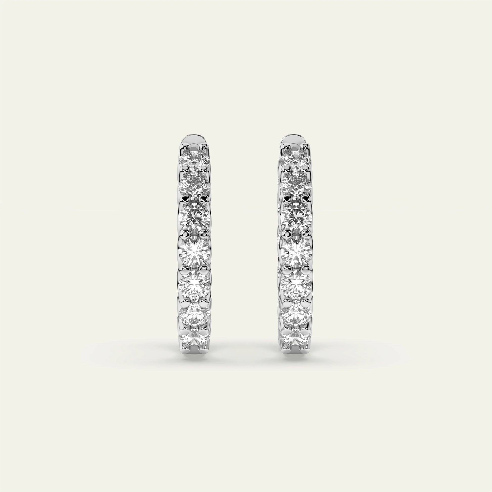 Goldmacher Heaven Hoops 925 Silver Moissanite Earrings – 26 Round Stones (2.6ctw) for Affordable, Lightweight Everyday Glamour.