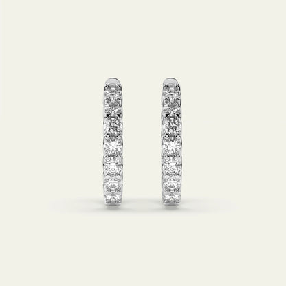 Goldmacher Heaven Hoops 925 Silver Moissanite Earrings – 26 Round Stones (2.6ctw) for Affordable, Lightweight Everyday Glamour.