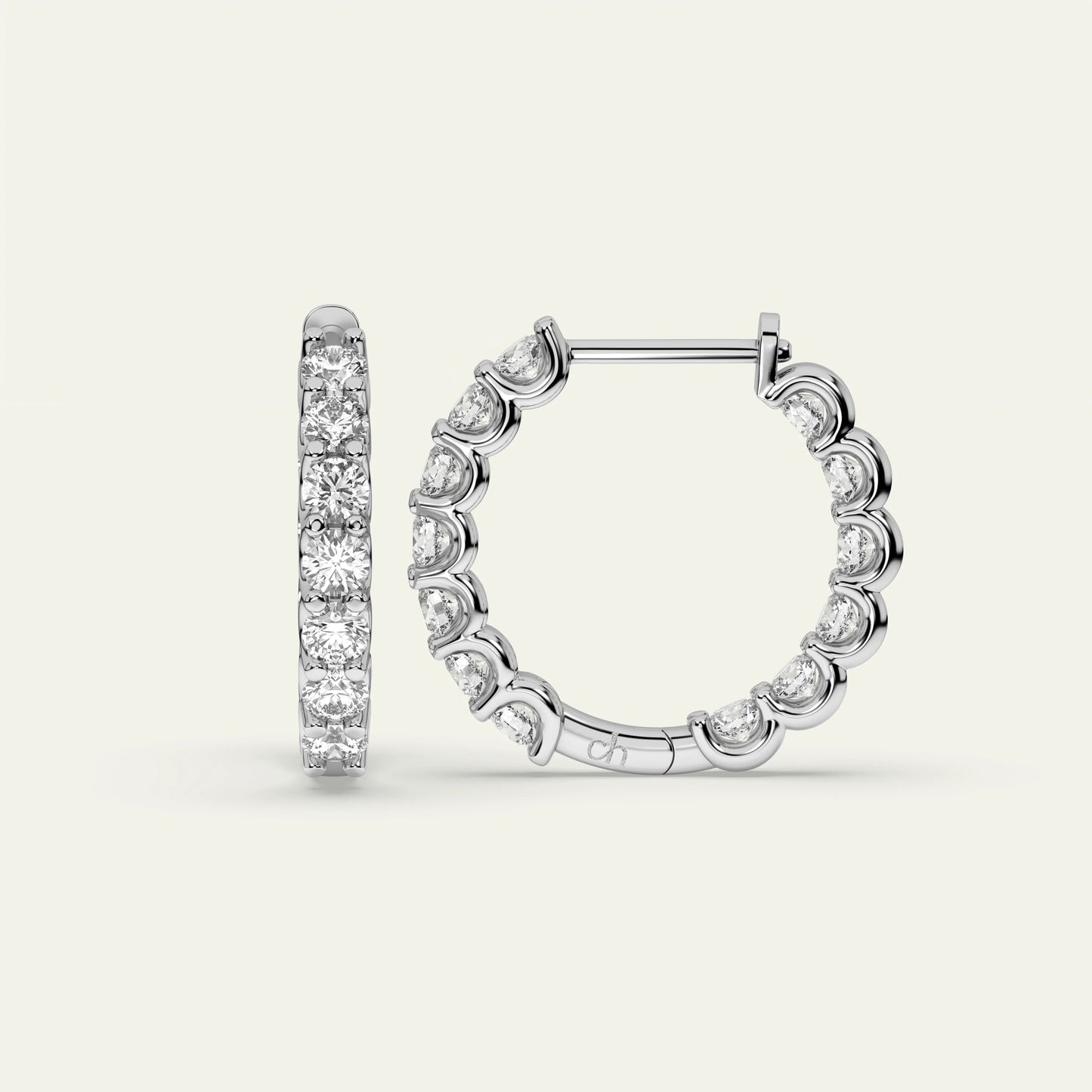 Goldmacher Heaven Hoops 925 Silver Moissanite Earrings – 26 Sparkling Stones (2.6ctw) for Birthdays, Anniversaries, or Self-Treats.
