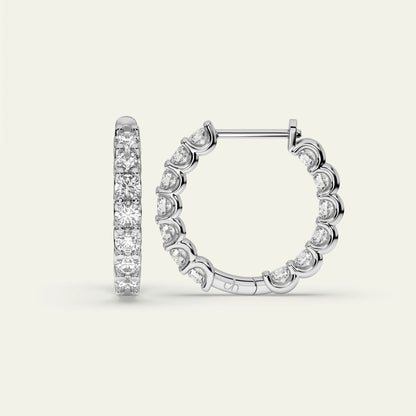 Goldmacher Heaven Hoops 925 Silver Moissanite Earrings – 26 Sparkling Stones (2.6ctw) for Birthdays, Anniversaries, or Self-Treats.