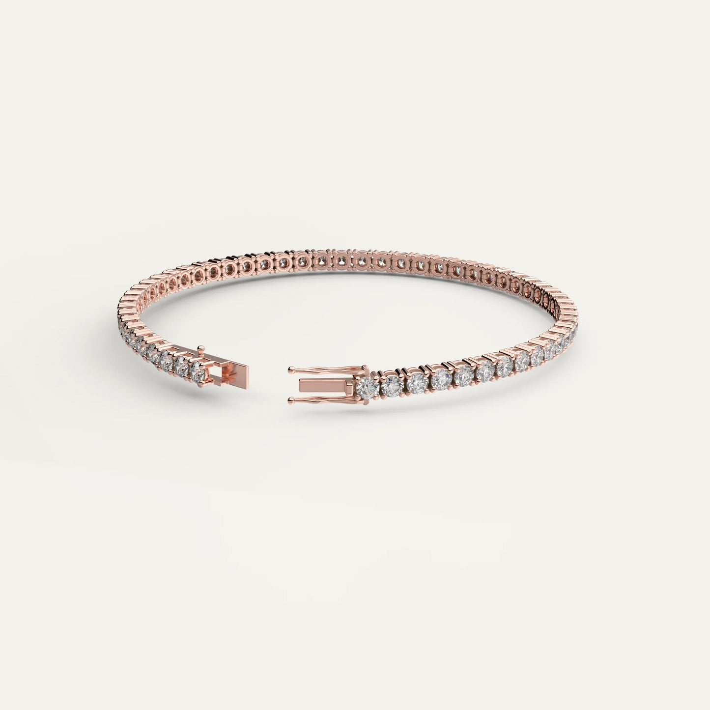  Goldmacher rose gold Linea bracelet – hand-set zircon row on 925 sterling silver