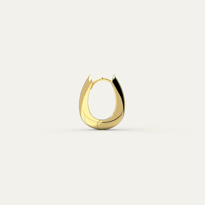 Goldmacher Molten Drop Earrings – 18K Gold Plated Sculptural Curved Hoop with High Polish Finish
