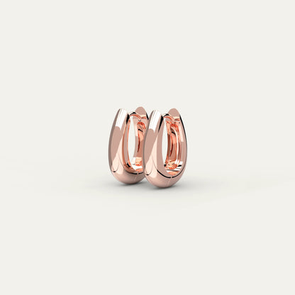 Molten Drop Earrings – Rose Gold Hinge Hoop with Engraved S925 Marking