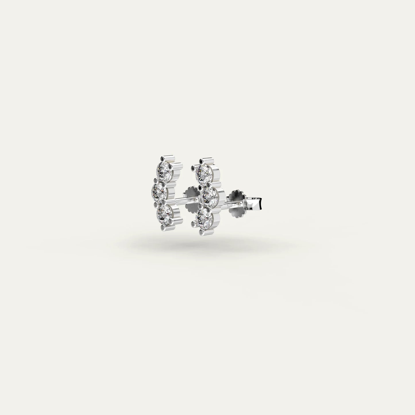 Goldmacher Orio 925 Silver Moissanite Ear Crawlers – 6-Piece Curved Design (0.1ctw) for Birthdays, Minimalist Style, or Versatile Wear.