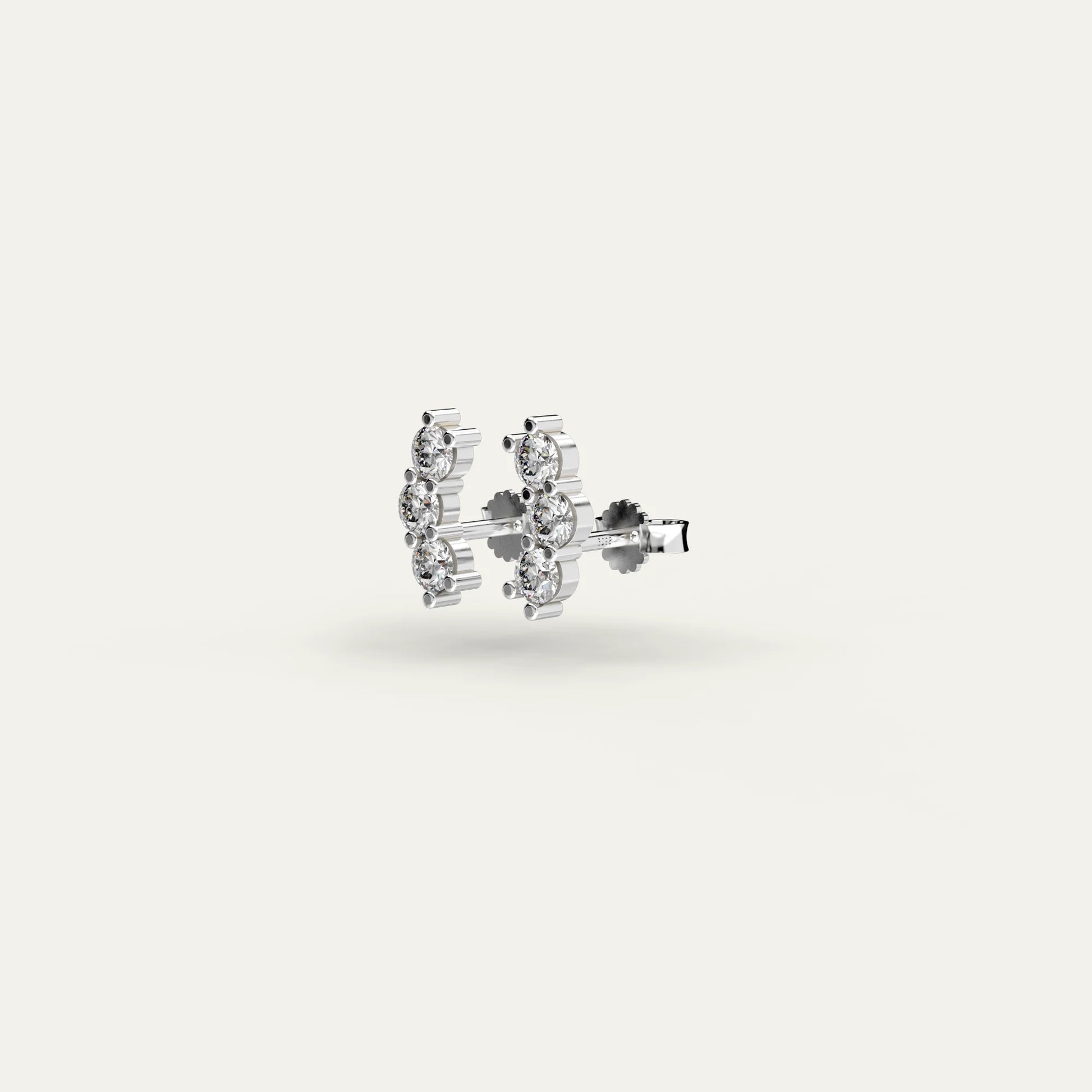 Goldmacher Orio 925 Silver Moissanite Ear Crawlers – 6-Piece Curved Design (0.1ctw) for Birthdays, Minimalist Style, or Versatile Wear.