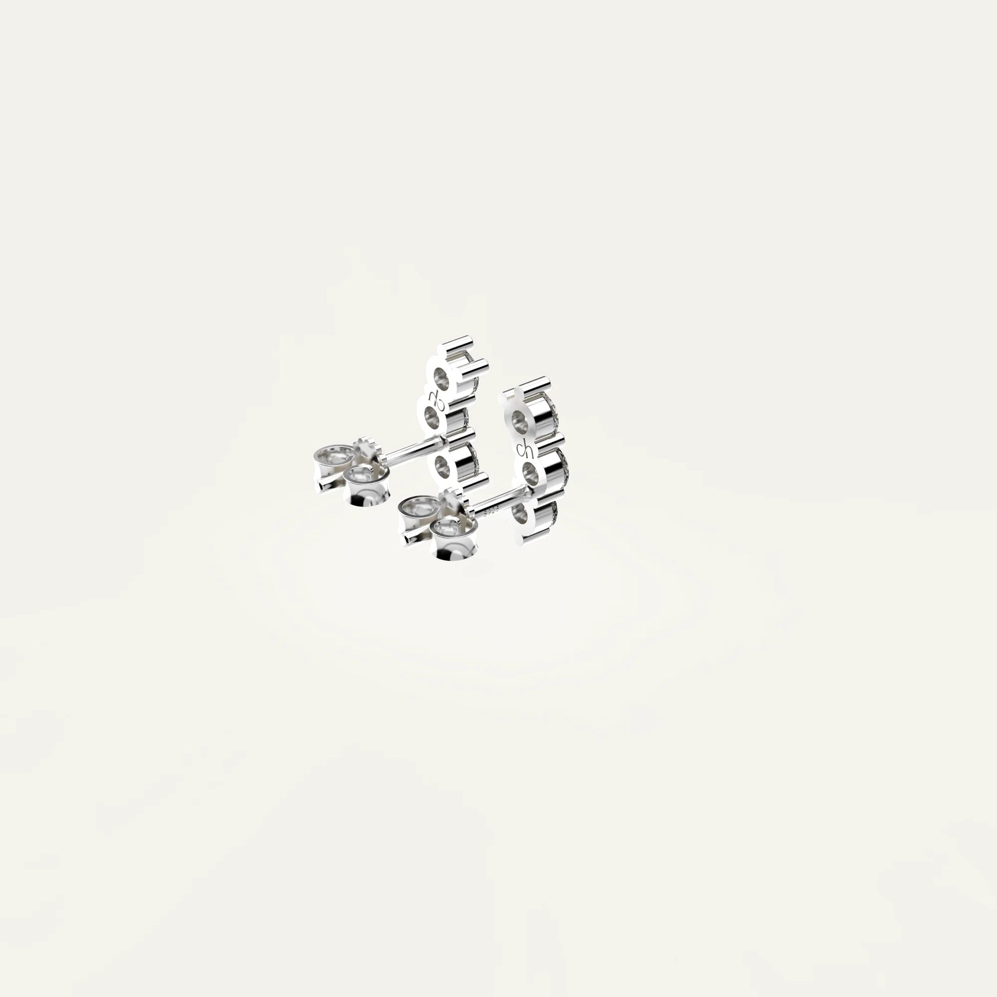 Goldmacher Orio Hypoallergenic 925 Silver Ear Climbers – 0.1ctw Round Moissanite Stones for Lightweight, Delicate Everyday Sparkle.
