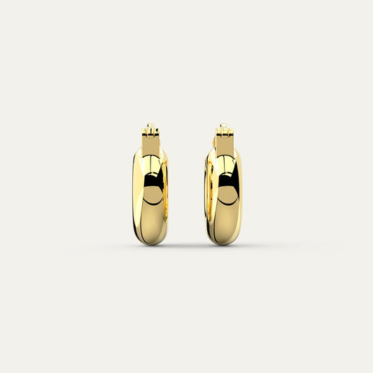 Goldmacher Petite Dome Hoops – Small 18K Gold Plated Earrings with Polished Rounded Finish and Snap Closure