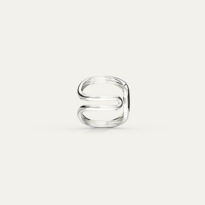 Swirl Ring – Rhodium Silver Detail with S925 and Logo Engraving Inside