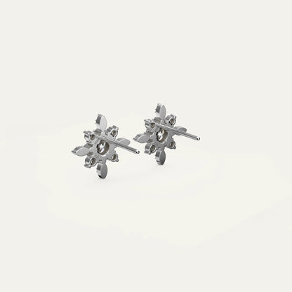 Goldmacher Vega Sterling Silver 0.5ctw Star Moissanite Studs – Unique Celestial Design for Birthdays, Anniversaries, or Minimalist Gifting.