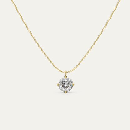 goldmacher Zenith 3ct round moissanite solitaire pendant necklace in 18k gold