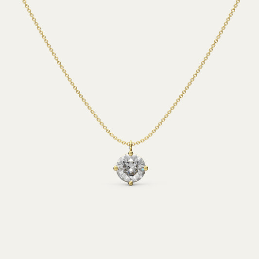 goldmacher Zenith 3ct round moissanite solitaire pendant necklace in 18k gold