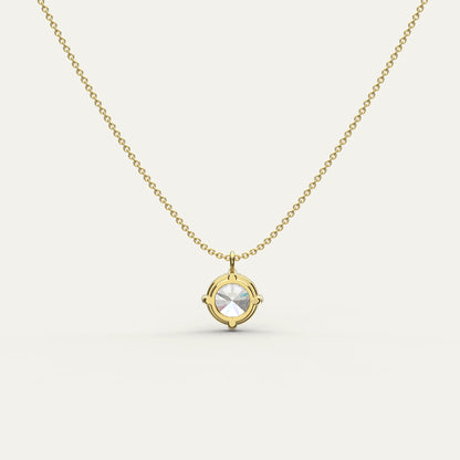 Goldmacher Zenith 18k Gold 3ct Moissanite Solitaire Pendant Necklace – Heirloom-Quality Elegance for Bridal Jewelry or Milestone Gifts.